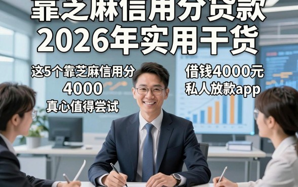 靠芝麻信用分贷款2026年实用干货，这5个靠芝麻信用分借钱4000元私人放款app真心值得尝试