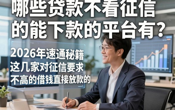 哪些贷款不看征信的能下款的平台有，2026年速通秘籍这几家对征信要求不高的借钱直接放款的app