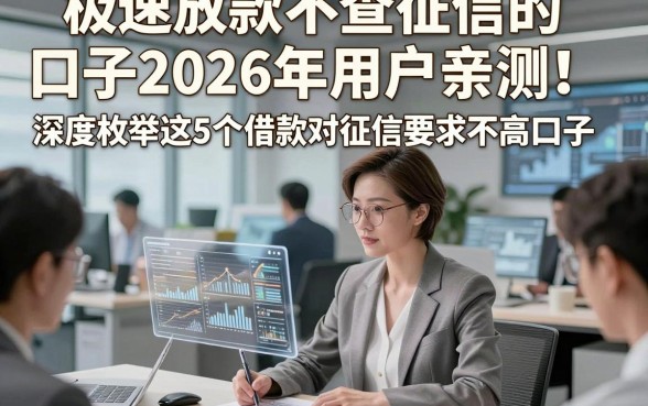 极速放款不查征信的口子2026年用户亲测！深度枚举这5个借款对征信要求不高口子