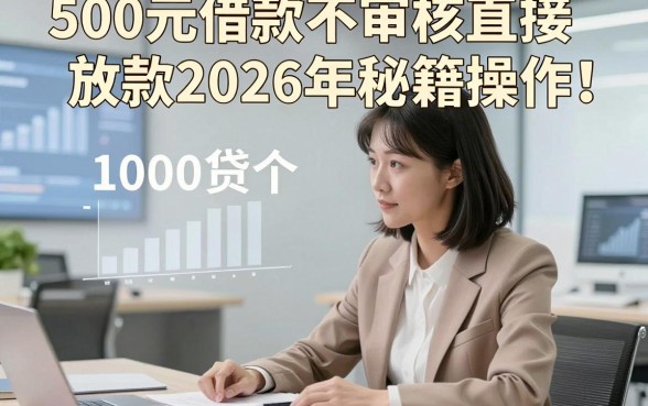 500元借款不审核直接放款2026年秘籍操作！顺便筛选这5个1000贷款对审核要求不高软件