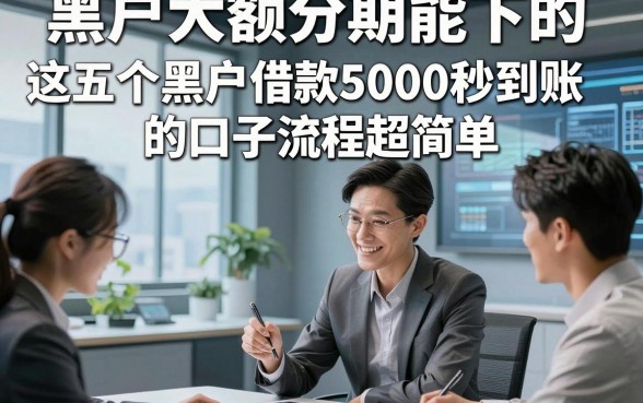 黑户大额分期能下的，这五个黑户借款5000秒到账的口子流程超简单