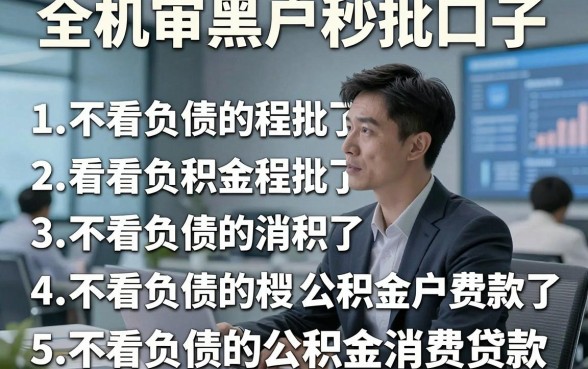 全机审黑户秒批口子，列举5个不看负债的公积金消费贷款