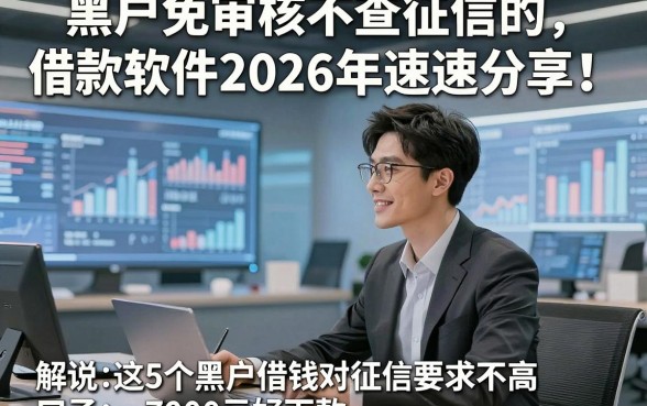 黑户免审核不查征信的借款软件2026年速速分享！解说​这5个黑户借钱对征信要求不高口子7000元好下款