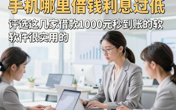 手机哪里借钱利息过低，评选这几家借款1000元秒到账的软件很实用的