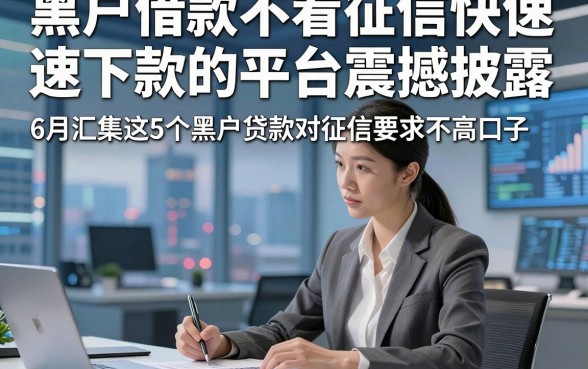 黑户借款不看征信快速下款的平台震撼披露，6月汇集这5个黑户贷款对征信要求不高口子