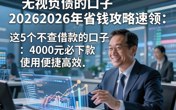 无视负债的口子20262026年省钱攻略速领，这5个不查借款的口子4000元必下款使用便捷高效