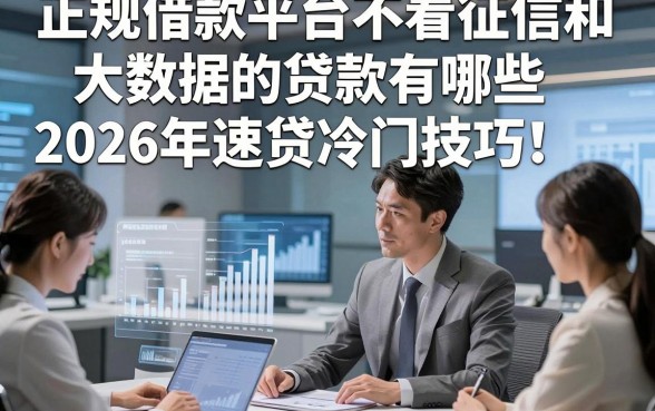 正规借款平台不看征信和大数据的贷款有哪些2026年速贷冷门技巧！品评这五个正规网贷对征信要求不高口子