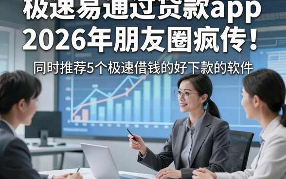 极速易通过贷款app2026年朋友圈疯传！同时推荐5个极速借钱的好下款的软件