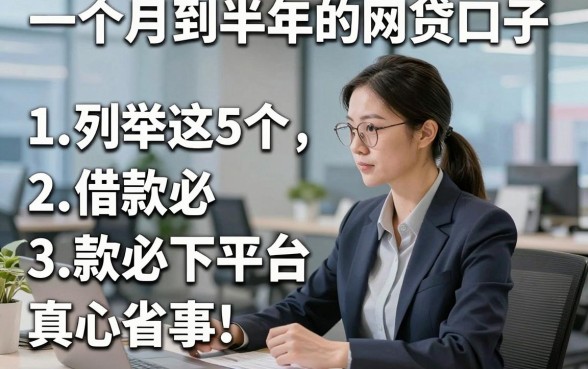 一个月到半年的网贷口子，列举这5个借款必下平台真心省事