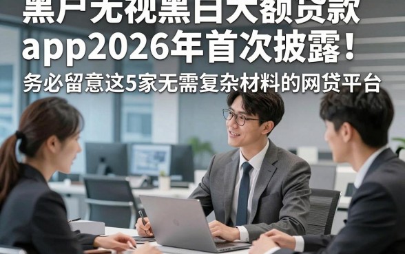 黑户无视黑白大额贷款app2026年首次披露！务必留意这5家无需复杂材料的网贷平台