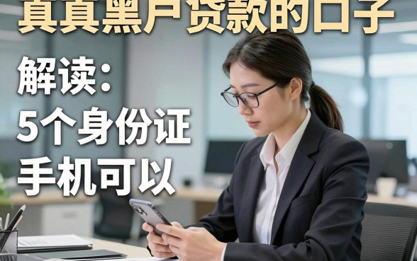 真真黑户贷款的口子，解读5个身份证和手机可以