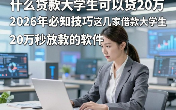 什么贷款大学生可以贷20万，2026年必知技巧这几家借款大学生可以贷20万秒放款的软件