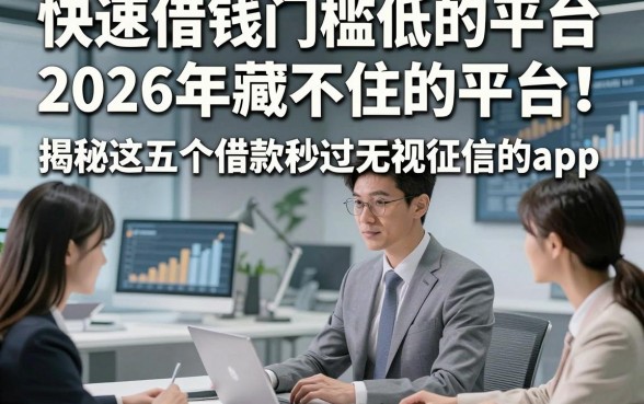 快速借钱门槛低的平台2026年藏不住的平台!揭秘这五个借款秒过无视征信的app