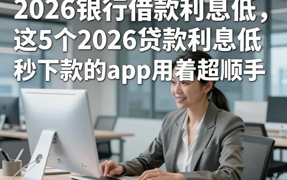 2026银行借款利息低，这5个2026贷款利息低秒下款的app用着超顺手