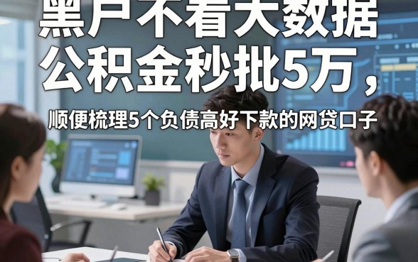 黑户不看大数据公积金秒批5万，顺便梳理5个负债高好下款的网贷口子