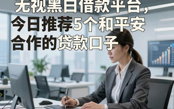 无视黑白借款平台，今日推荐5个和平安合作的贷款口子