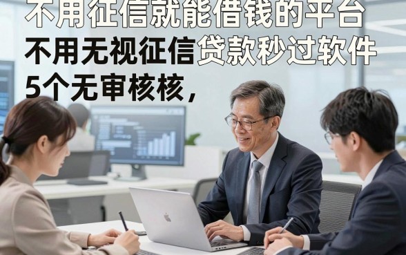 不用征信就能借钱的平台不用审核，研讨​5个无视征信贷款秒过软件