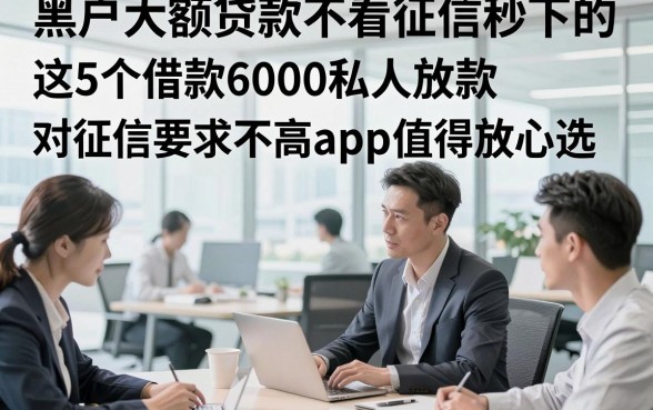 黑户大额贷款不看征信秒下的，这5个借款6000私人放款对征信要求不高app值得放心选