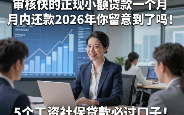 审核快的正规小额贷款一个月内还款2026年你留意到了吗！同时介绍5个工资社保贷款必过口子