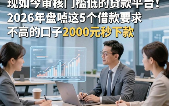 现如今审核门槛低的贷款平台！2026年盘点这5个借款要求不高的口子2000元秒下款