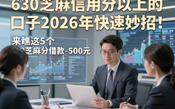 630芝麻信用分以上的口子2026年快速妙招！来瞧这5个630芝麻分借款500元稳下的口子