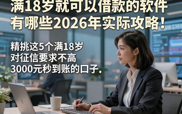 满18岁就可以借款的软件有哪些2026年实际攻略！精挑这5个满18岁对征信要求不高3000元秒到账的口子
