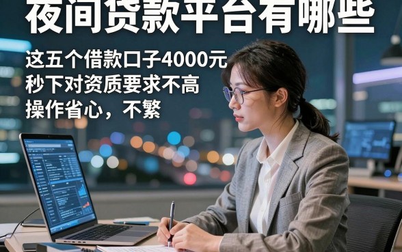 夜间贷款平台有哪些，这五个借款口子4000元秒下对资质要求不高操作省心不繁