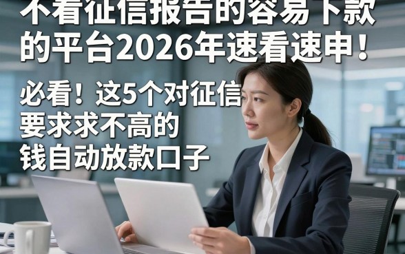 不看征信报告的容易下款的平台2026年速看速申！必看​这5个对征信要求不高的借钱自动放款口子