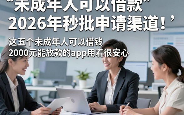 未成年人可以借款2026年秒批申请渠道！这五个未成年人可以借钱2000元能放款的app用着很安心