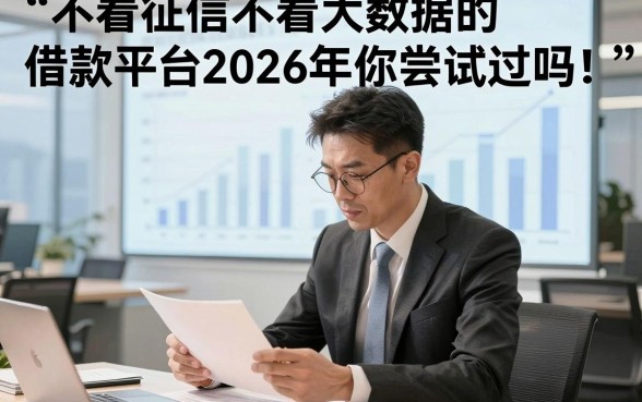 不看征信不看大数据的借款平台2026年你尝试过吗！精读这五个无视征信贷款口子500