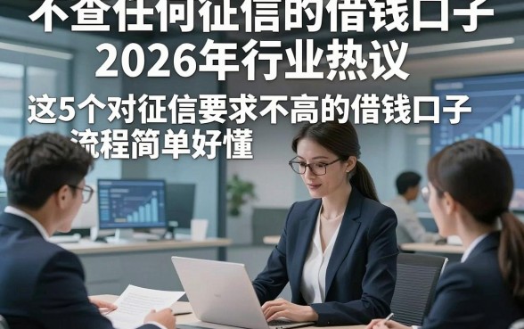 不查任何征信的借钱口子2026年行业热议，这5个对征信要求不高的借钱口子流程简单好懂