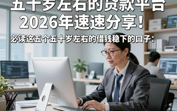 五十岁左右的贷款平台2026年速速分享！必读这五个五十岁左右的借钱稳下的口子