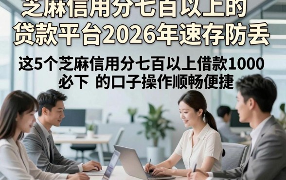 芝麻信用分七百以上的贷款平台2026年速存防丢，这5个芝麻信用分七百以上借款1000必下的口子操作顺畅便捷