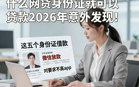 什么网贷身份证就可以贷款2026年意外发现！介绍这五个身份证借款微信放款对要求不高app