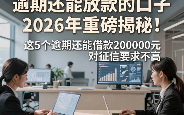 逾期还能放款的口子2026年重磅揭秘！清点​这5个逾期还能借款20000元对征信要求不高口子