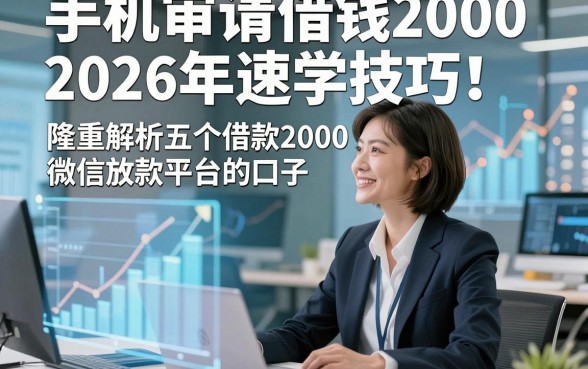手机审请借钱20002026年速学技巧！隆重解析五个借款2000微信放款平台的口子