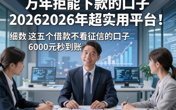 万年拒能下款的口子20262026年超实用平台！细数​这五个借款不看征信的口子6000元秒到账