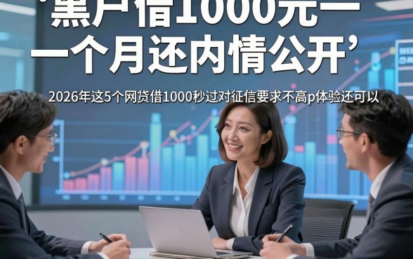 黑户借1000元一个月还内情公开，2026年这5个网贷借1000秒过对征信要求不高app体验还可以