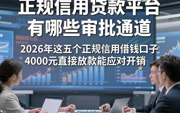 正规信用贷款平台有哪些审批通道，2026年这五个正规信用借钱口子4000元直接放款能应对开销