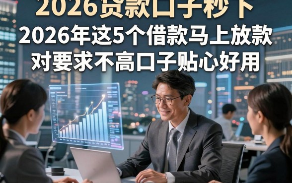 2026贷款口子秒下，2026年这5个借款马上放款对要求不高口子贴心好用
