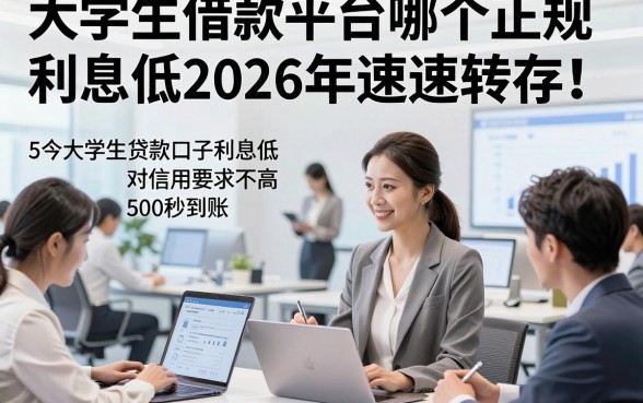 大学生借款平台哪个正规利息低2026年速速转存！今日展示5个大学生贷款口子利息低对信用要求不高500秒到账