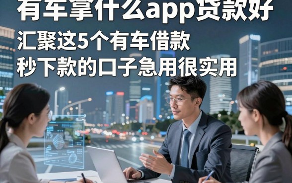 有车拿什么app贷款好，汇聚这5个有车借款秒下款的口子急用很实用