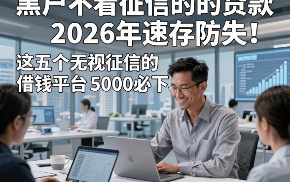 黑户不看征信的的贷款2026年速存防失！拆解​这五个无视征信的借钱平台5000必下