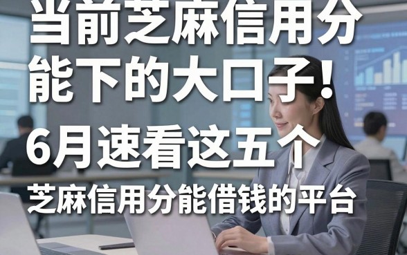 当前芝麻信用分能下的大口子！6月速看这五个​芝麻信用分能借钱的平台
