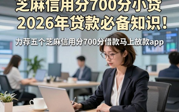 芝麻信用分700分小贷2026年贷款必备知识！力荐五个芝麻信用分700分借款马上放款app