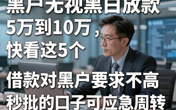 黑户无视黑白放款5万到10万，快看这5个​借款对黑户要求不高秒批的口子可应急周转
