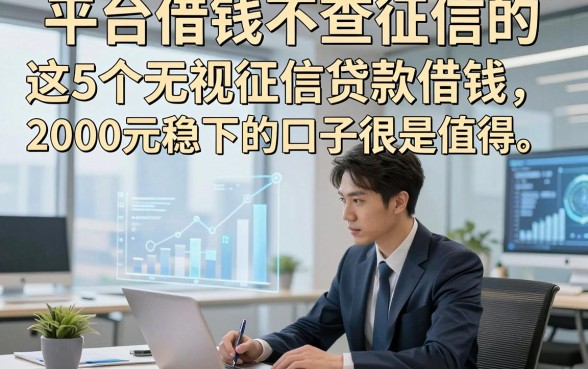 平台借钱不查征信的，这5个无视征信贷款借钱2000元稳下的口子很是值得