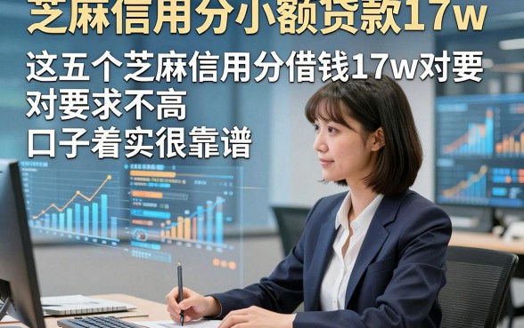 芝麻信用分小额贷款17w，这五个芝麻信用分借钱17w对要求不高口子着实很靠谱