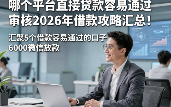 哪个平台直接贷款容易通过审核2026年借款攻略汇总！汇聚5个借款容易通过的口子6000微信放款