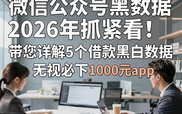 微信公众号黑白数据2026年抓紧看！带您详解5个借款黑白数据无视必下1000元app